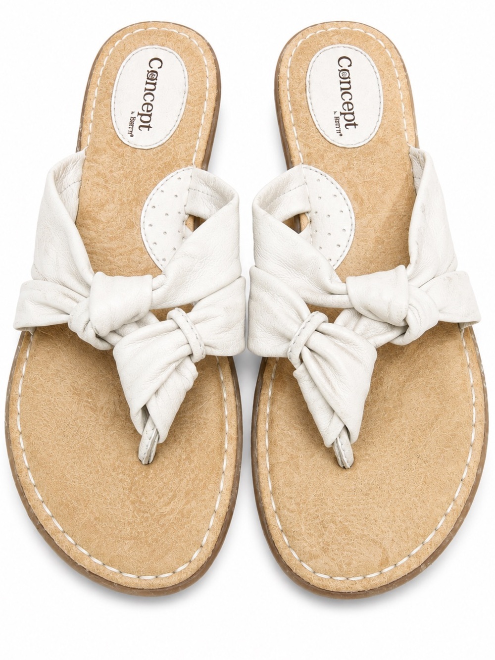 Born Women’s White Knotted Leather Thong Sandal